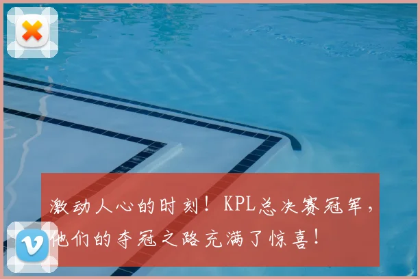 激动人心的时刻!KPL总决赛冠军,他们的夺冠之路充满了惊喜!